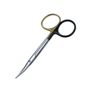 Stevens Tenotomy Scissors, TC, Super Cut, Curved, Serrated Bottom Blade, Sharp Tips, Two Tone Finish, One Black Ring Handle, Overall Length 4-1/2" (115mm) 
